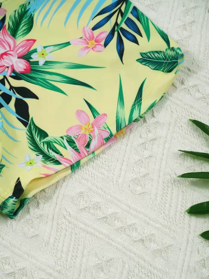 Maillot de bain imprimé floral pour enfants