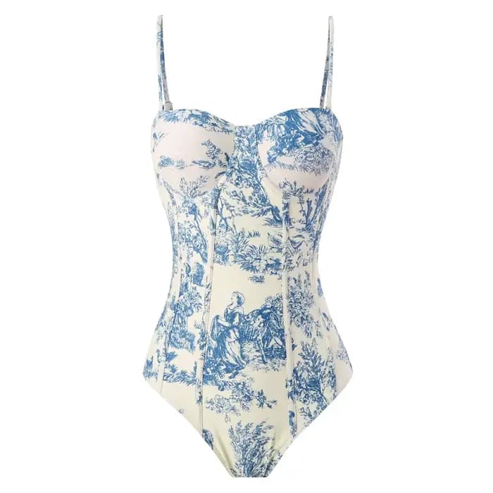 Strppy imprimé maillot de bain une pièce avec robe de plage 2025 femmes Sexy Push Up maillots