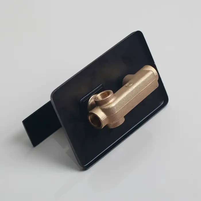 EllMAIDI-Système de douche à effet pluie avec bec de baignoire, ensemble de douche à 3 voies, pommeau de douche à effet pluie canonique, noir, HO2