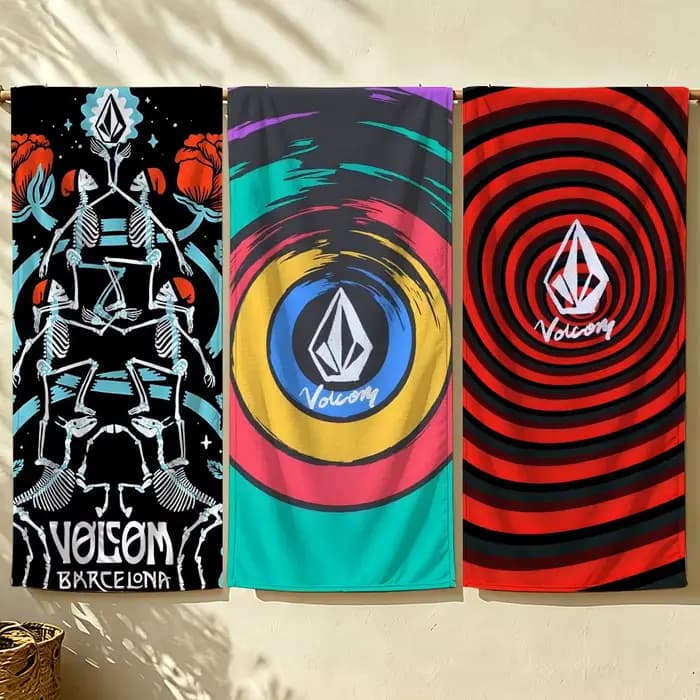 Serviette de plage de marque V-Volcom, serviette de bain absorbante à séchage rapide pour la natation, la gym, le camping, les activités de plein air