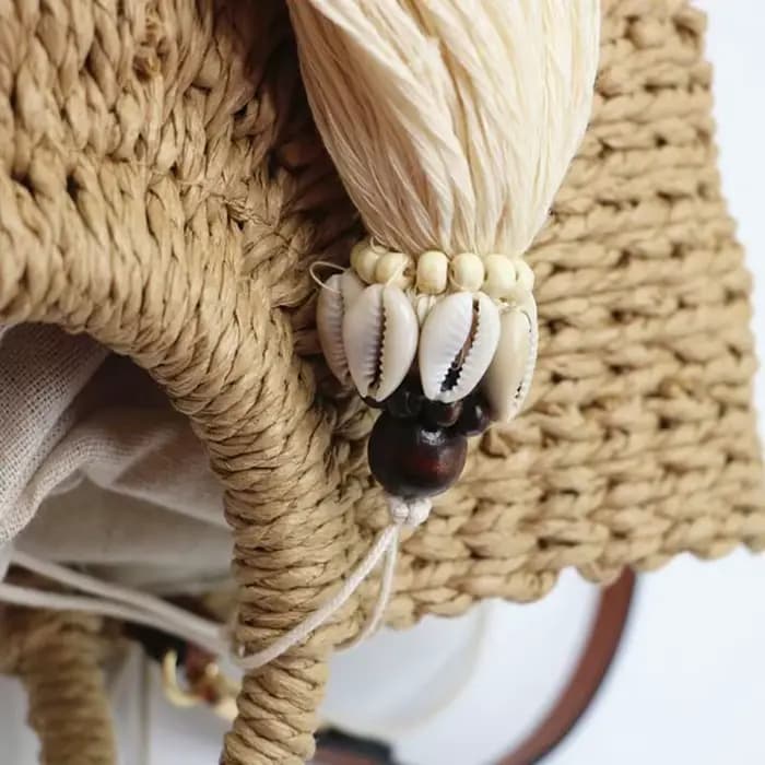 Sacs d'accessoires pour femmes, nouvelle mode printemps/été 2020, sac de Shopping tissé en papyrus épais à poignée ronde décontractée