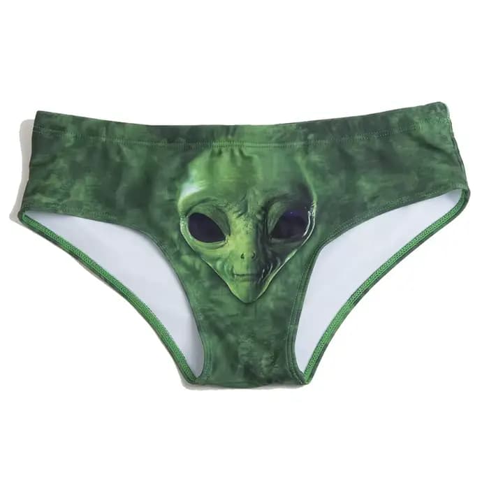 Maillot de bain vert imprimé tête de mort pour homme, slip de bain, Bikini, vêtements de plage
