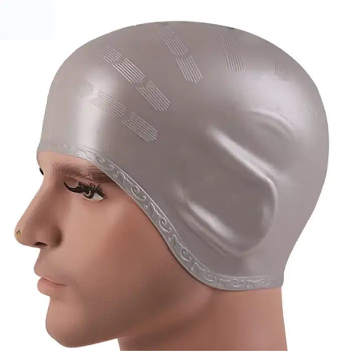 Bonnets de bain imperméables pour hommes et femmes, cheveux longs, protection des oreilles, chapeau de plongée en Silicone
