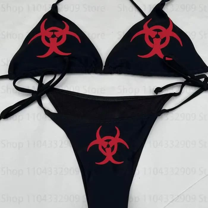 2000s gothique Vintage bikini Y2k style graphique femmes fée poubelle