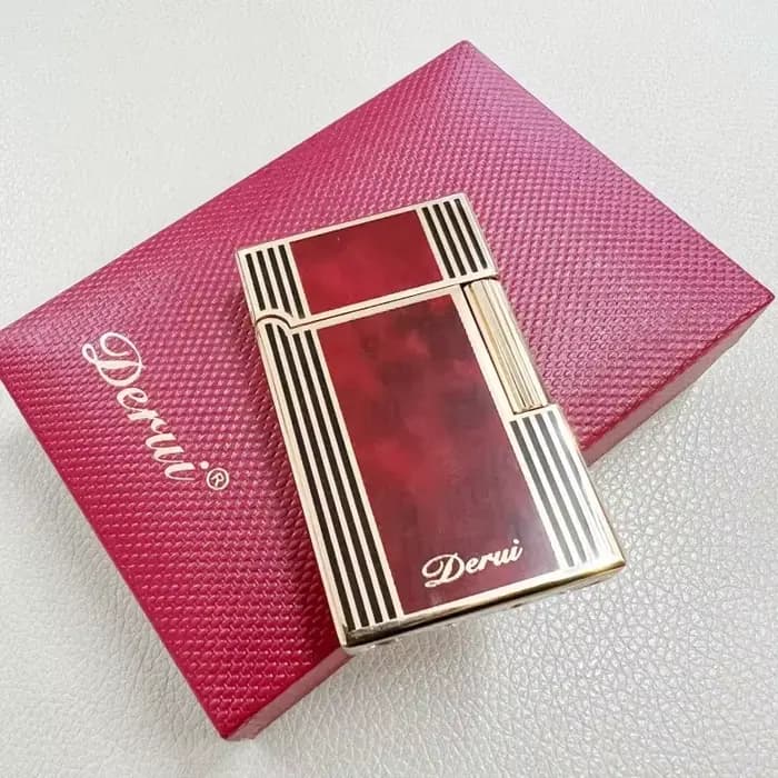 Briquet rechargeable Derui à glissière latérale pour homme, livré dans un coffret cadeau original, disponible en plusieurs options et styles, briquet très cool