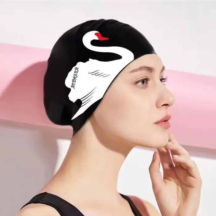 Bonnet de bain en Silicone imperméable pour femmes et adultes, bonnet de bain à haute élasticité