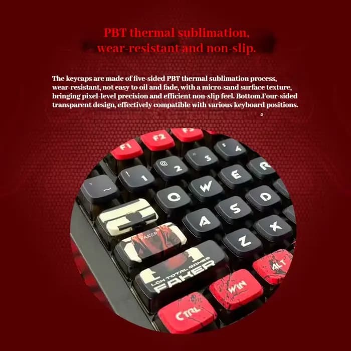Faker grand roi démon Keycaps quatre côtés Transparent LoL thermiquement sublimé Pbt matériel clavier mécanique Pudding Keycaps