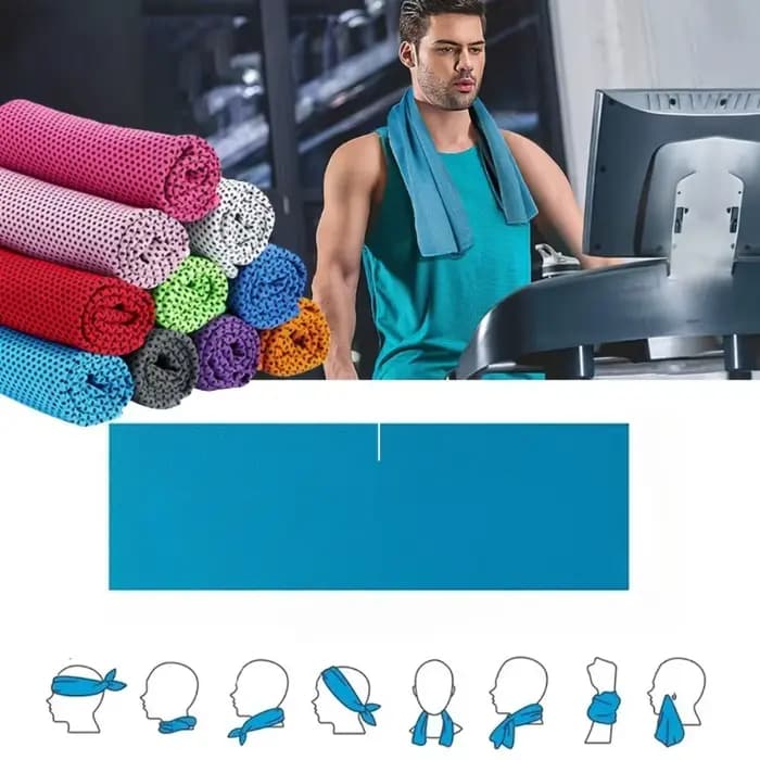 Serviette de Bain Rafraîchissante d'Été 30*100cm en Microfibre, Serviette Glacée à Séchage Rapide, Serviette en Maille pour Douche, Sport, Gym, Yoga, Outils d'Exfoliation et de Bain
