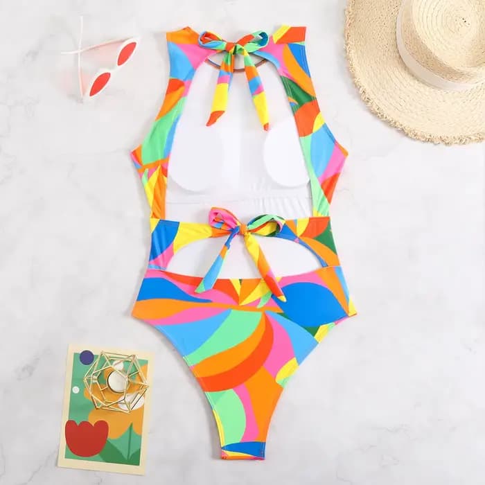 Maillot de bain une pièce color block 2026
