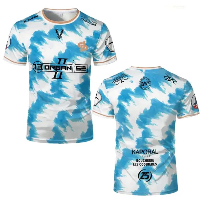 Nouveau maillot JUL Marseille Rap imprimé sur toute la surface 13 - T-shirt de sport respirant à séchage rapide pour hommes, pour les loisirs en plein air, l'entraînement en équipe, les vêtements de f