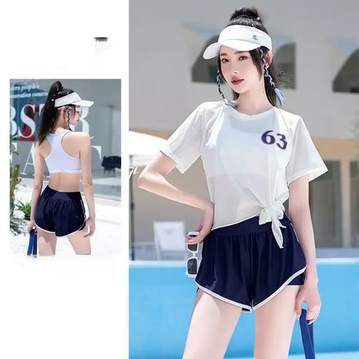 Nouveau maillot de bain fendu haut de gamme avec Style sportif et pantalon à Angle plat pour les maillots