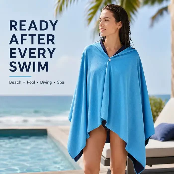 Poncho de plage à capuche rafraîchissant