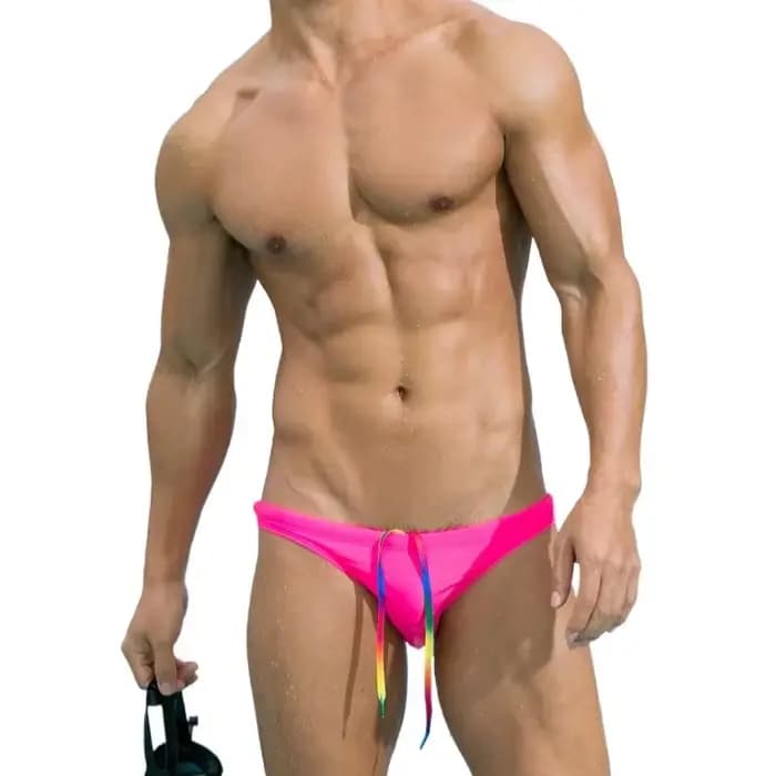Sexy Orange maillots de bain hommes slip de bain hommes maillot de bain taille basse solide maillots de bain maillot de bain homme maillot de bain Sport Surf Wear