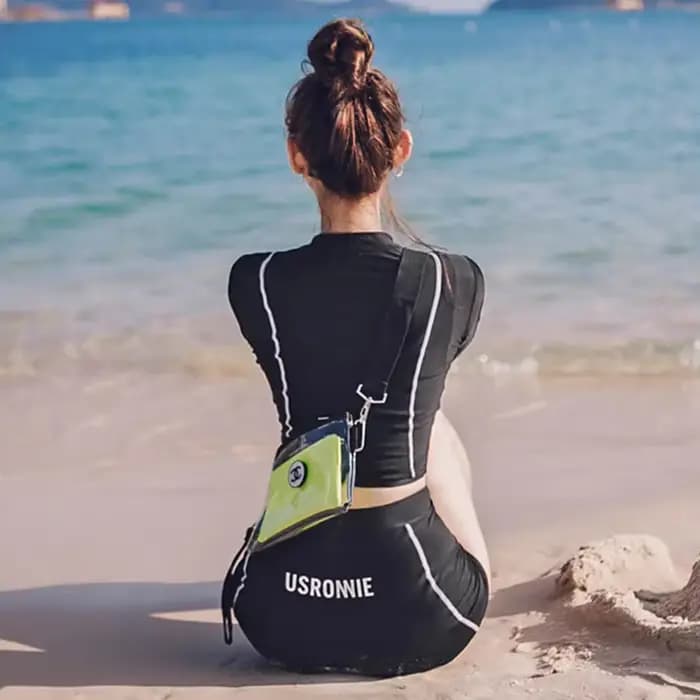 Maillot de bain deux pièces à manches longues pour femme, patchwork, vêtements de plage, piscine, sport, short