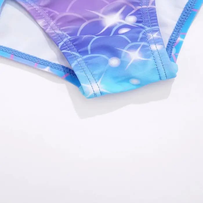 Maillot de bain sirène pour enfants filles, sans manches, imprimé écailles de poisson, à volants, combinaison, piscine, plage, athlétique