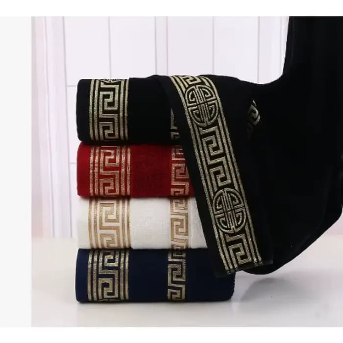 Serviette de plage brodée douce de luxe 100% coton