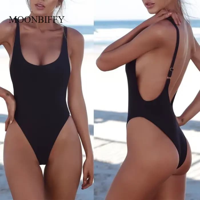 String Sexy une pièce maillot de bain solide femme