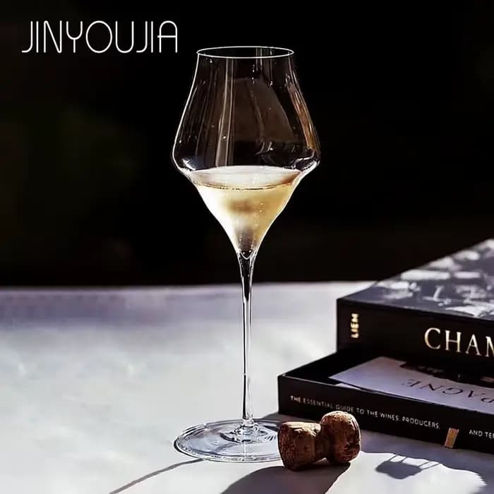 Verre à vin champagne JINYOUJIA style Josephinen 390 ml, forme nuage, en cristal, fait main, gobelet parfait et impeccable