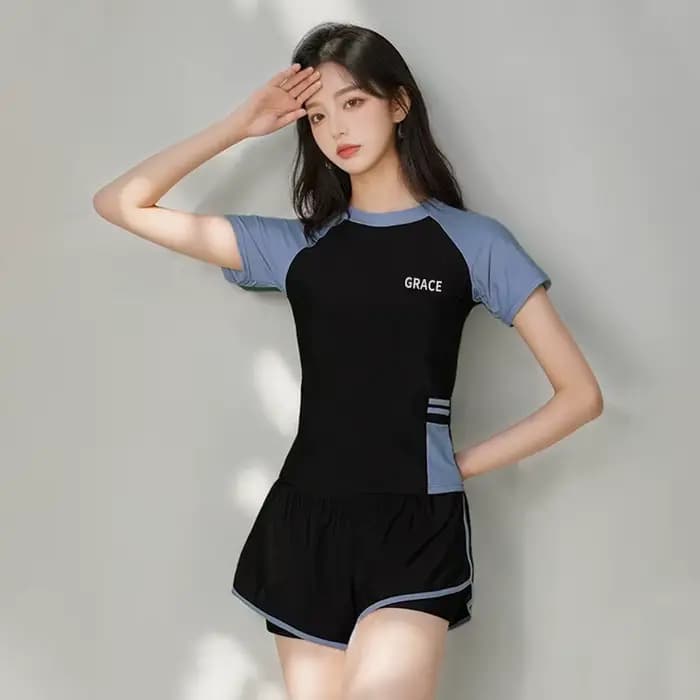 Maillot de bain pour femme pour sources chaudes, ensemble deux pièces, amincissant et conservateur, pour l'entraînement de natation professionnel