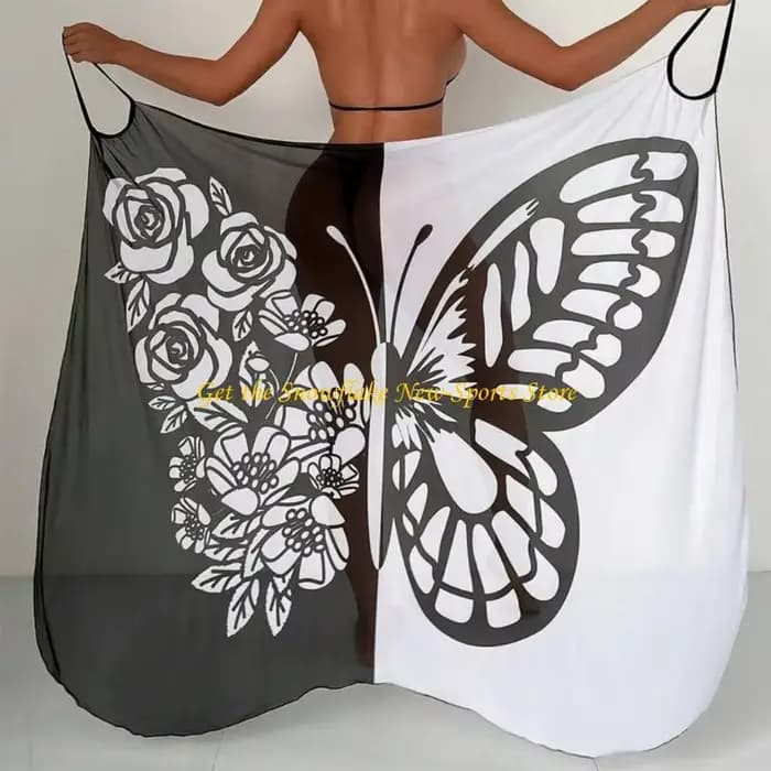 E56d Womens Beach Sarongs couverture transparente