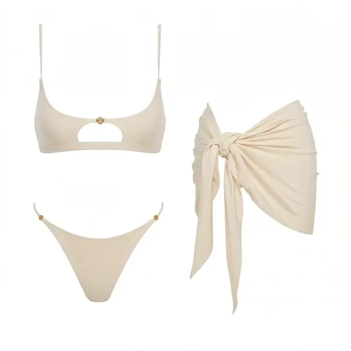 Nouveau 2026 Ensemble de 2 micro bikinis sexy pour femmes, maillot de bain avec chaîne, tenue de plage brésilienne