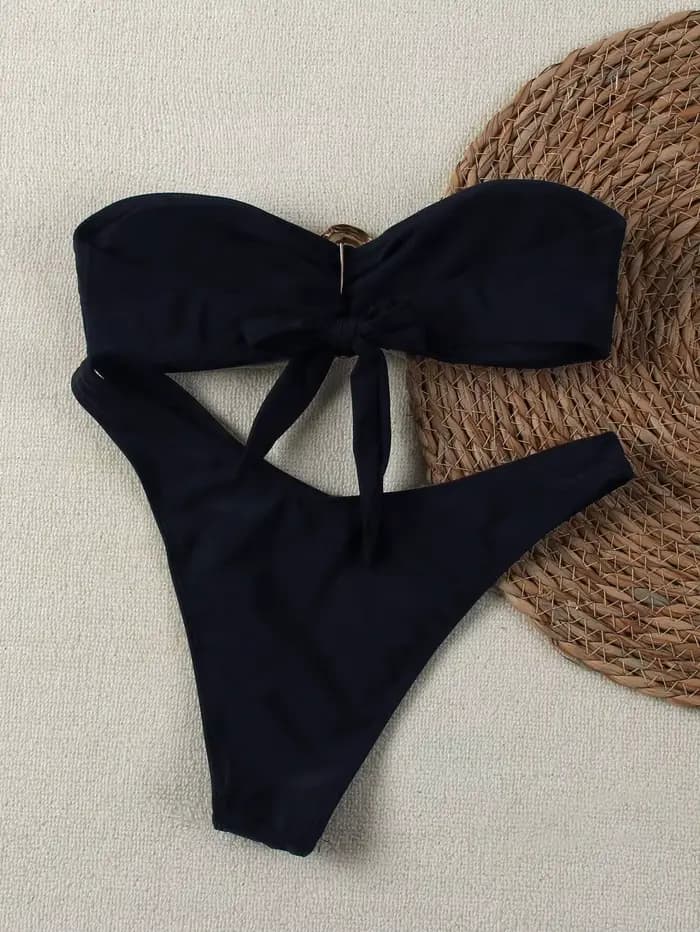 2026 Maillots de bain bandeau pour femme, rembourrés, rayés ou unis, sexy, tenues de plage