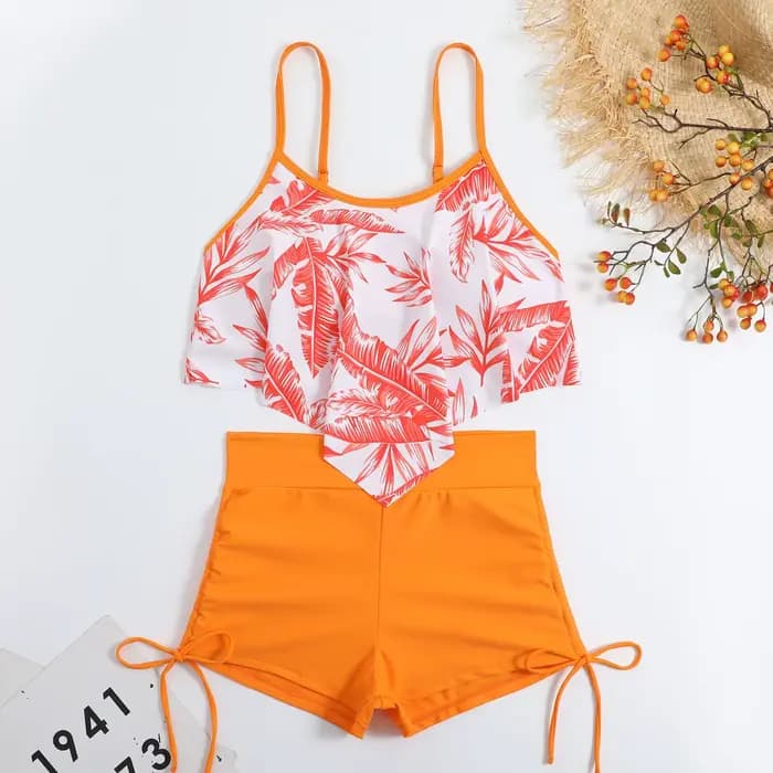 2026 Ensemble de bikini à volants et à bretelles