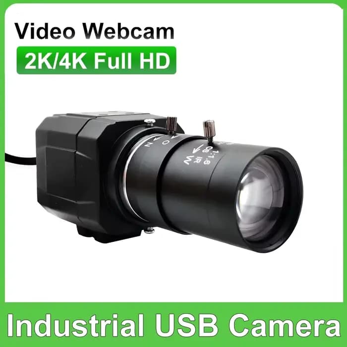 Webcam USB HD 4K avec objectif zoom varifocal 2,8-12 mm, caméra vidéo PC USB 2K 4MP, UVC OTG Plug and Play pour la diffusion en direct