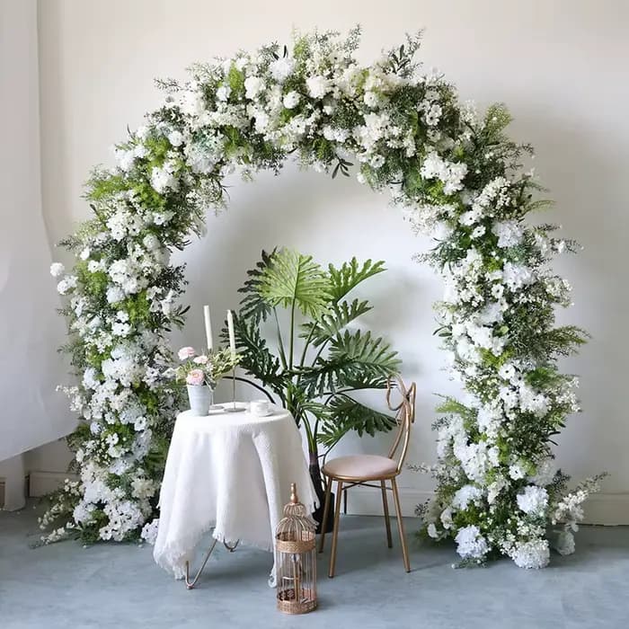 Arrangement floral pour arc de mariage, toile de fond pour photographie de bienvenue, support de fleurs, arrangement floral, fleurs artificielles pour lieu