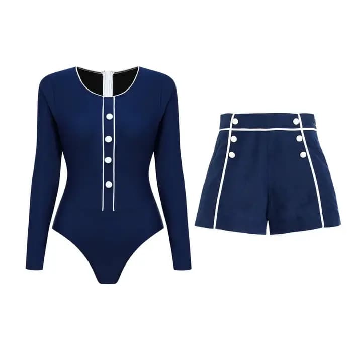 Maillot de bain une pièce rétro 2026, bandeau, bikini sexy, maillot de bain pour femmes, manches longues, maillot de bain féminin, vêtements de plage