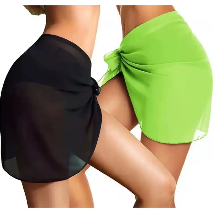 Jupe courte Sarongs courtes en mousseline de soie pour maillot de bain