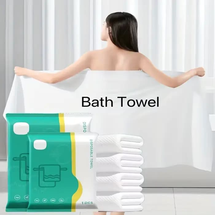 Lot de 1 serviette de bain jetable portable, plus grande et plus épaisse, emballée individuellement, confortable pour le bain, très absorbante, adaptée aux voyages d'affaires, à la maison, à la salle 