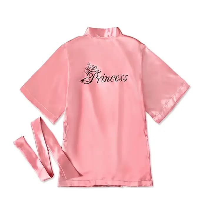 Peignoir de printemps pour filles de 2 à 7 ans, couleur rose, manches longues, tissu lisse, imprimé princesse, vêtements à la mode, nouvelle collection 2021