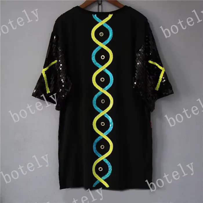 Nouvelle Arrivée T-shirt Long Coréen d'Été à Manches Courtes pour Femme, Coupe Ample, Dos Nu, Paillettes, Style Étudiant, Tendance, Polyvalent, Hauts Mi-manches pour Femme