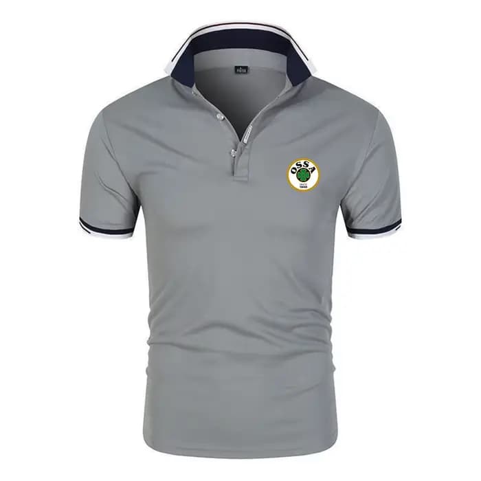 OSSA Logo classique rétro moto été hommes à manches courtes Polo chemises évacuant l'humidité respirant bouton Streetwear haut