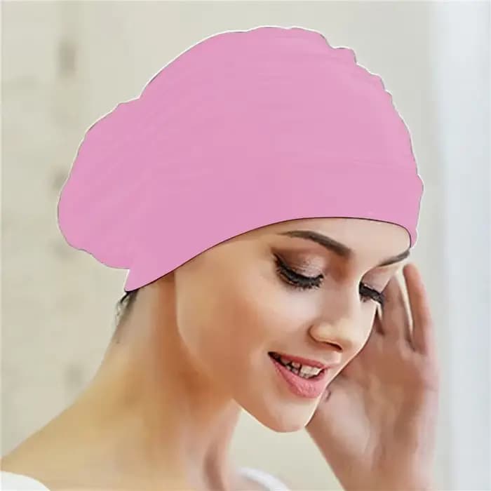 Bonnet de bain unisexe pour femmes et filles aux cheveux longs, extensible, taille unique, en nylon élastique, style turban, pour piscine et sport