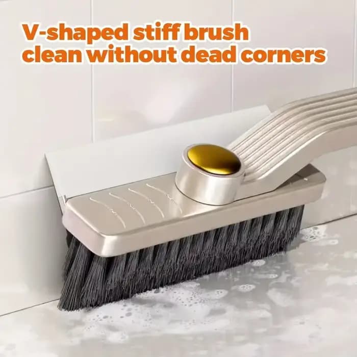Brosse de nettoyage de carrelage polyvalente, 360 °   Épurateur rotatif à poils durs pour sols et murs de salle de bain et de cuisine