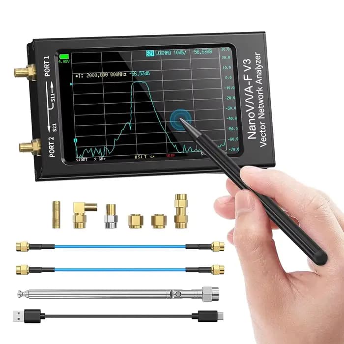 Analyseur de réseau vectoriel NanoVNA-F V2/V3, analyseur d'antenne, 4.3 points de balayage, 801 pouces, 50KHz-3GHz, 1MHz-6GHz, HF, VHF, UHF, VNA
