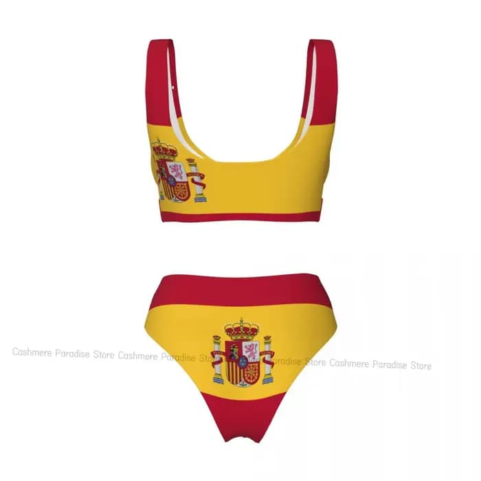 Le Bikini Push-Up femmes Sexy maillot de bain séparé drapeau espagnol deux pièces vêtements de plage