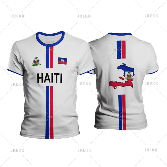 Haïti Football t-shirts hommes sport T-shirt drapeau haïtien rue surdimensionné hauts unisexe décontracté graphique t-shirts hauts Y2k hommes cadeaux