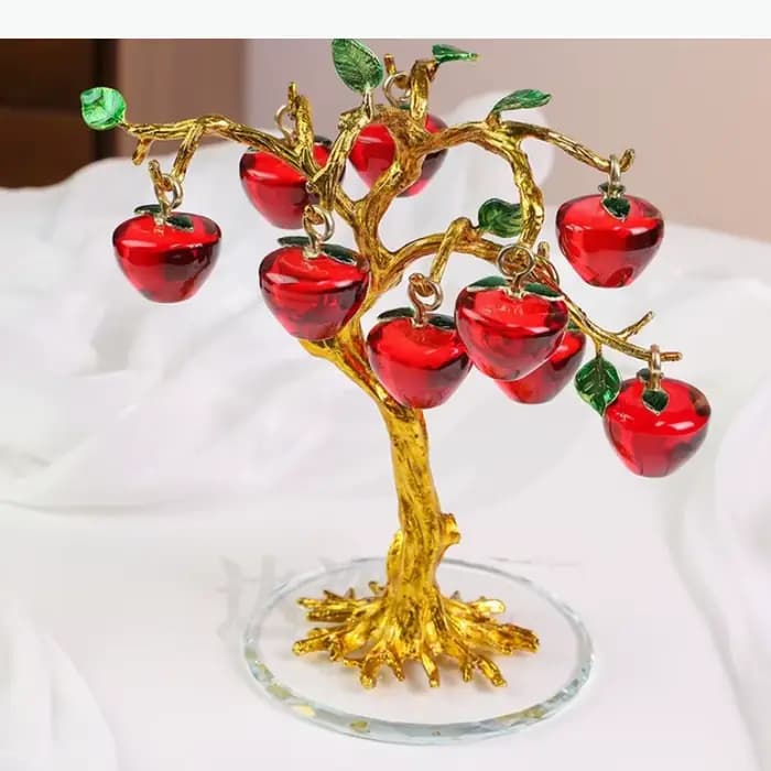 Ornement d'arbre fruitier en cristal, statue d'arbre à kaki, sculpture de fruits simulés, modèle, accessoires de décoration intérieure, artisanat, figurines