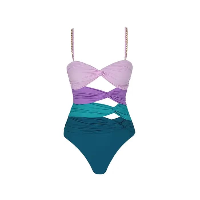 Maillot de bain une pièce avec couverture, amissié, sexy, pour femmes, patchwork, ceinture, batterie, vêtements de plage