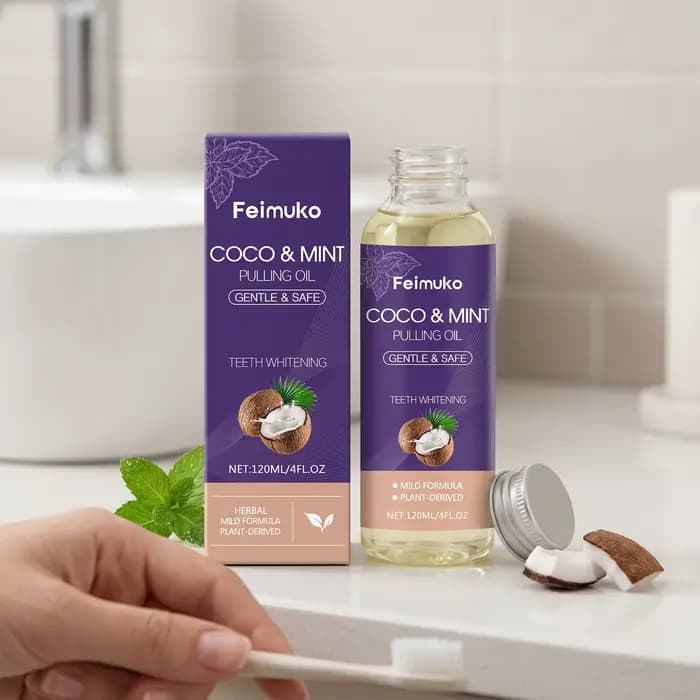 Bain de bouche à l'huile de coco et menthe, élimine les résidus buccaux, élimine les odeurs buccales, haleine fraîche longue durée, bain de bouche non irritant