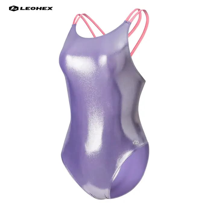 LEOHEX Maillot de bain dos nu en Lycra brillant japonais - Style sexy et accrocheur pour la natation, le fitness et le tir
