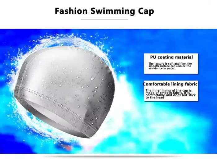 Bonnet de bain imperméable en PU pour enfants et adultes, bonnet de plongée à haute élasticité, non construit, cheveux longs, Protection des oreilles, unisexe