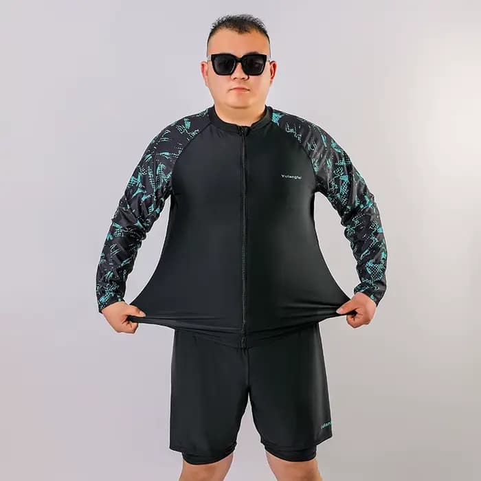 Maillot de bain une pièce à manches longues pour hommes, grande taille, pour les sources chaudes et les vacances à la plage, Ultra-grand, disponible
