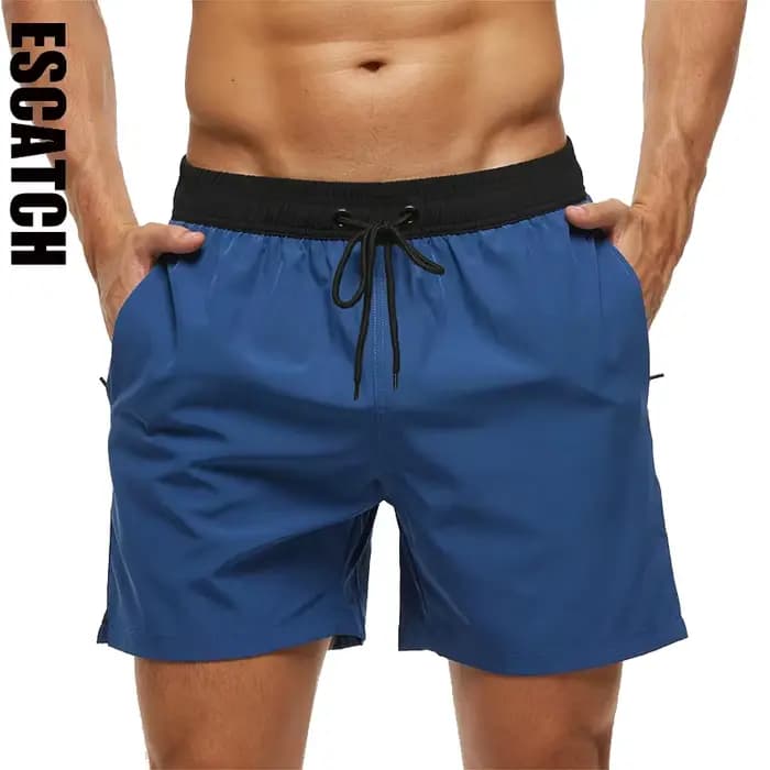 Escatch-Short de Natation Respirant pour Homme, Bermuda Masculin, Taille artificiel astique, Doublure en Maille avec Poche, Mode dehors, Été, Marque