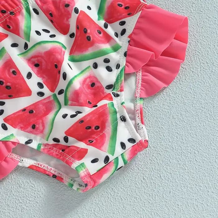 Maillot de bain Bikini pour petites filles, sans manches, col licou, à volants, haut court, gilet, short, costume de bain pour nourrissons avec chapeau