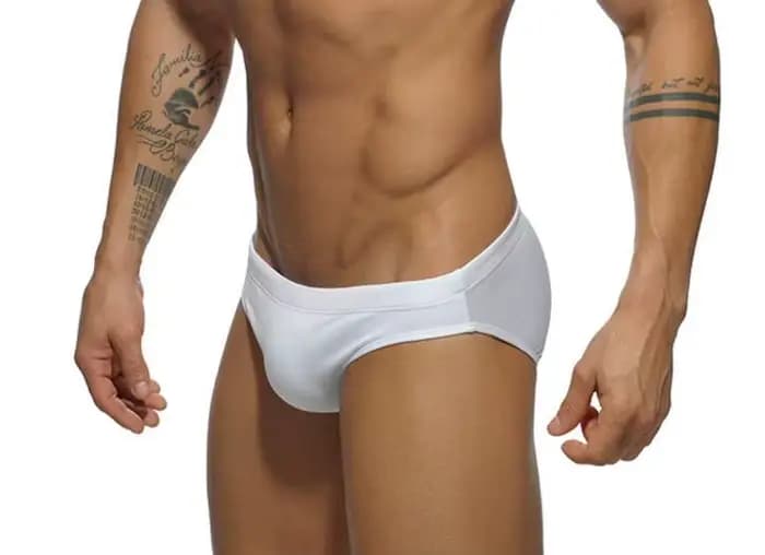 Maillot de bain blanc taille basse pour homme, sexy, serré, séchage rapide, super élastique