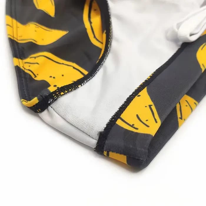 Slip de bain amusant imprimé banane pour hommes